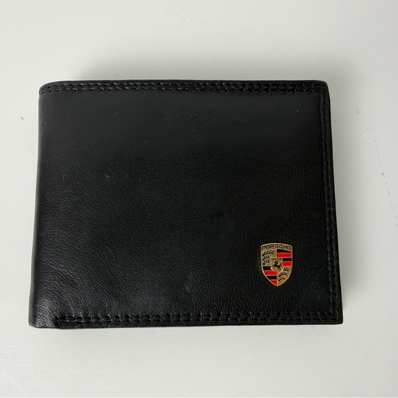 Porsche Design Black Leather Bifold Wallet RFID Blocking Crest Logo Men’s - Picture 12 of 12